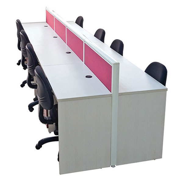 Optimize Your Workspace: Back-to-Back Workstations with 45mm Aluminum Base Partition, Cable Raceway, and Pin-Up Board